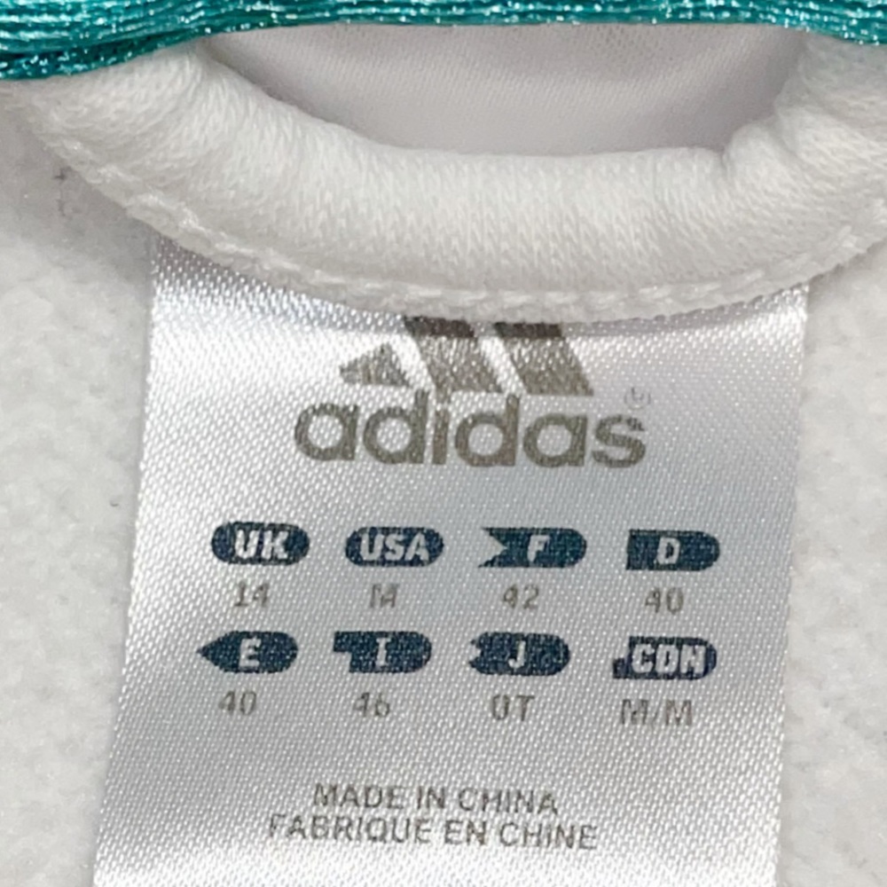 ADIDAS Girl's White And Teal Long Sleeve Hoodie Size 14 - Picture 3 of 10